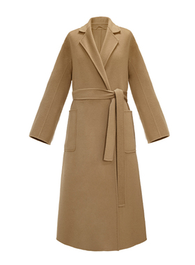 Y27007经典M家浴袍款毛呢大衣中长款外套