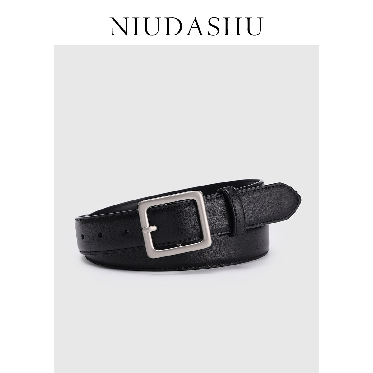 春夏新款皮带女真皮装饰小众设计感针扣配牛仔裤腰带女黑宽潮显瘦