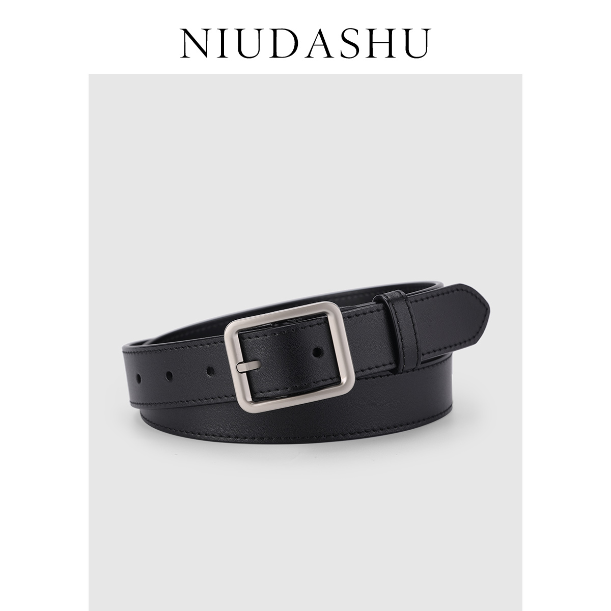 女士真皮装饰皮带女合金针扣