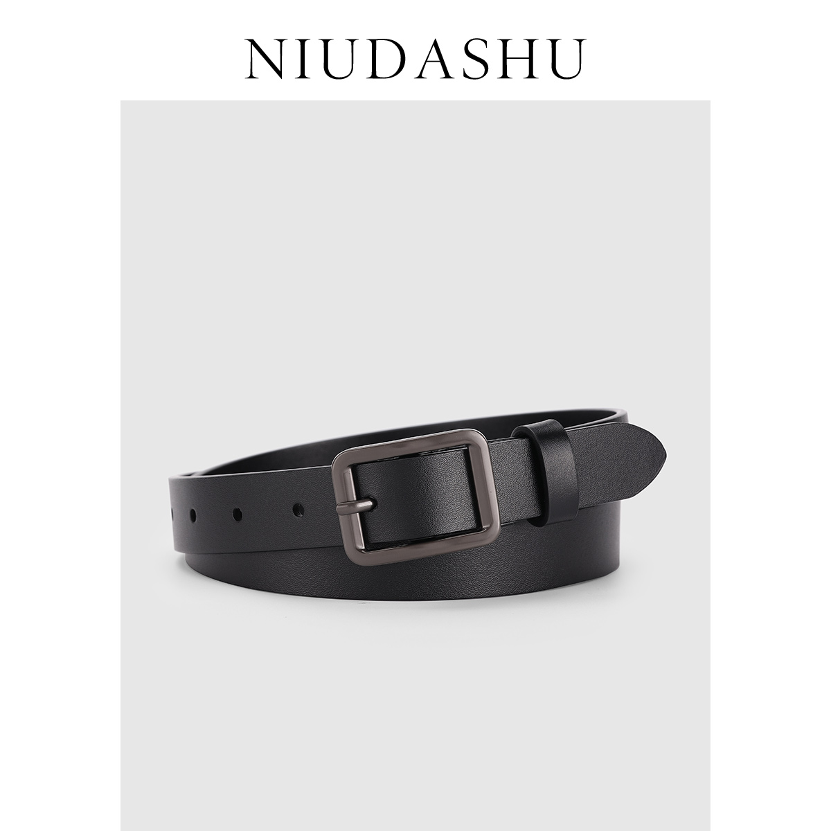 女韩版真皮材质针扣显瘦