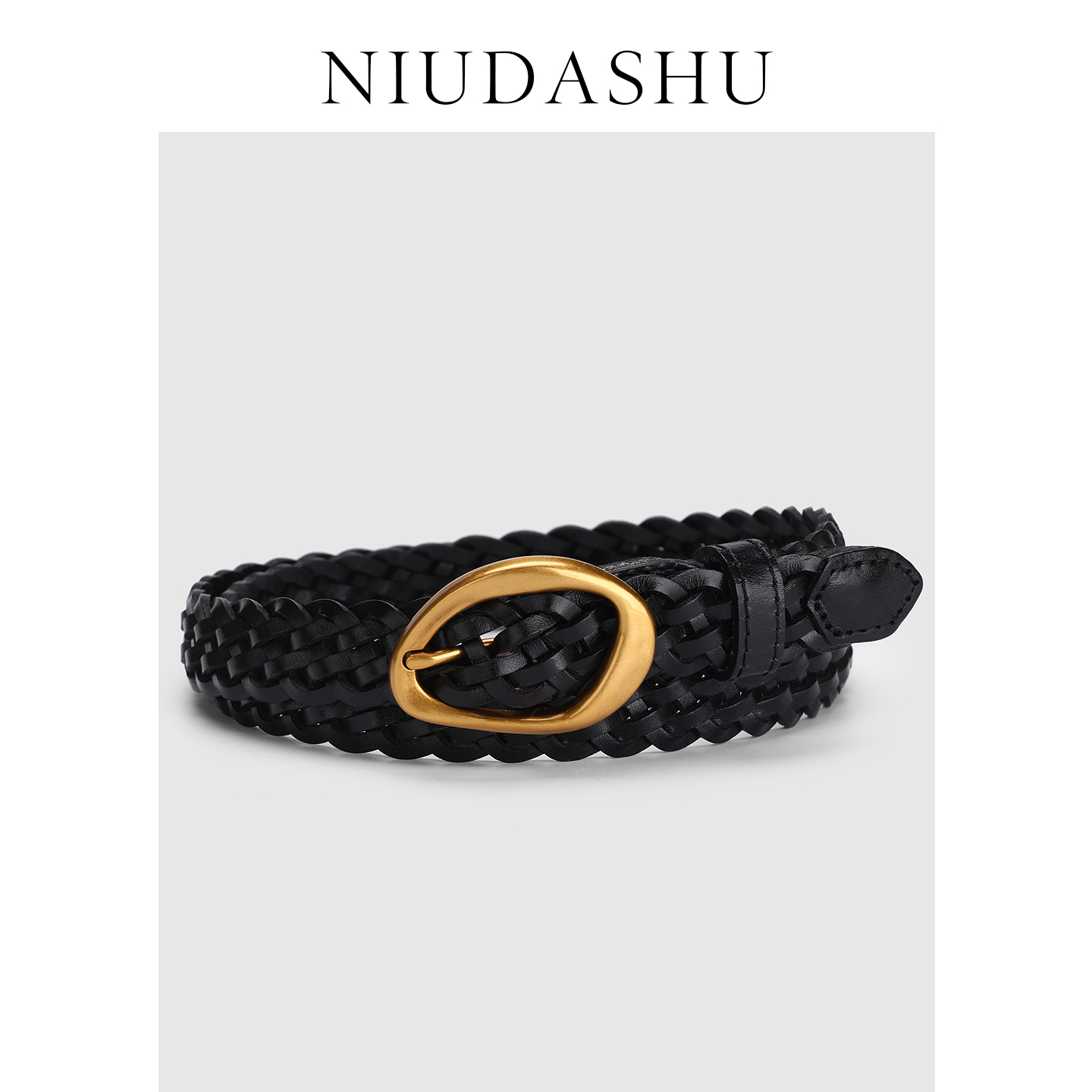 皮带女士真皮装饰简约百搭编织