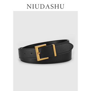 皮带女真皮2025新款简约百搭装饰配浅色裤子牛皮腰带女棕色韩版