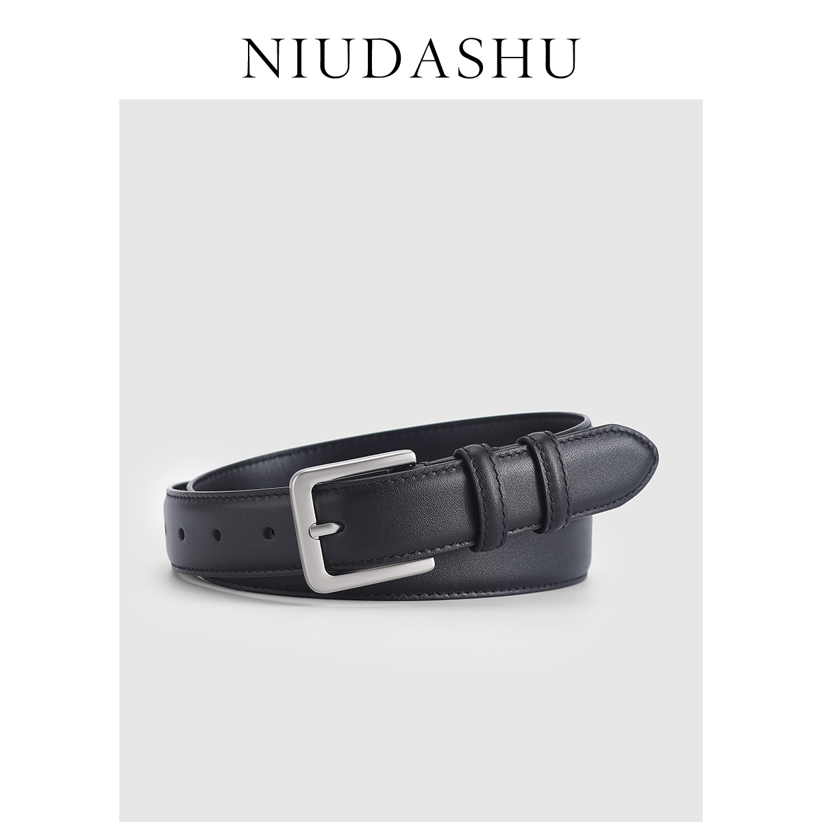 黑色皮帶女真皮裝飾簡約百搭
