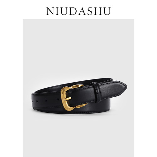 新款女士针扣皮带真皮装饰