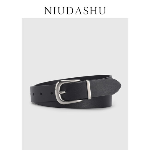 皮带女真皮装饰小众银色针扣