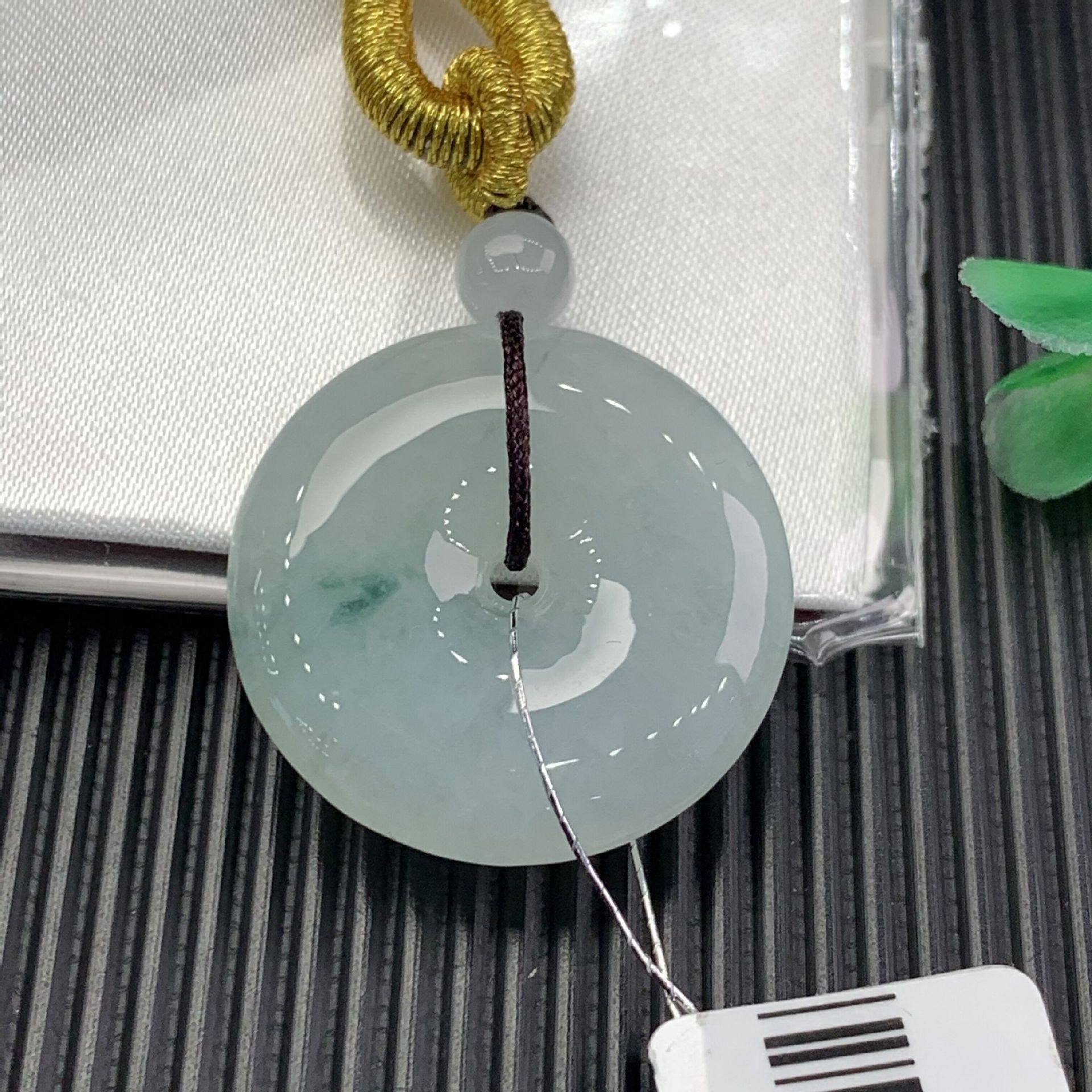 天然翡翠A货平安扣吊坠项链玉扣挂件男女款吊坠冰种缅甸老矿玉石