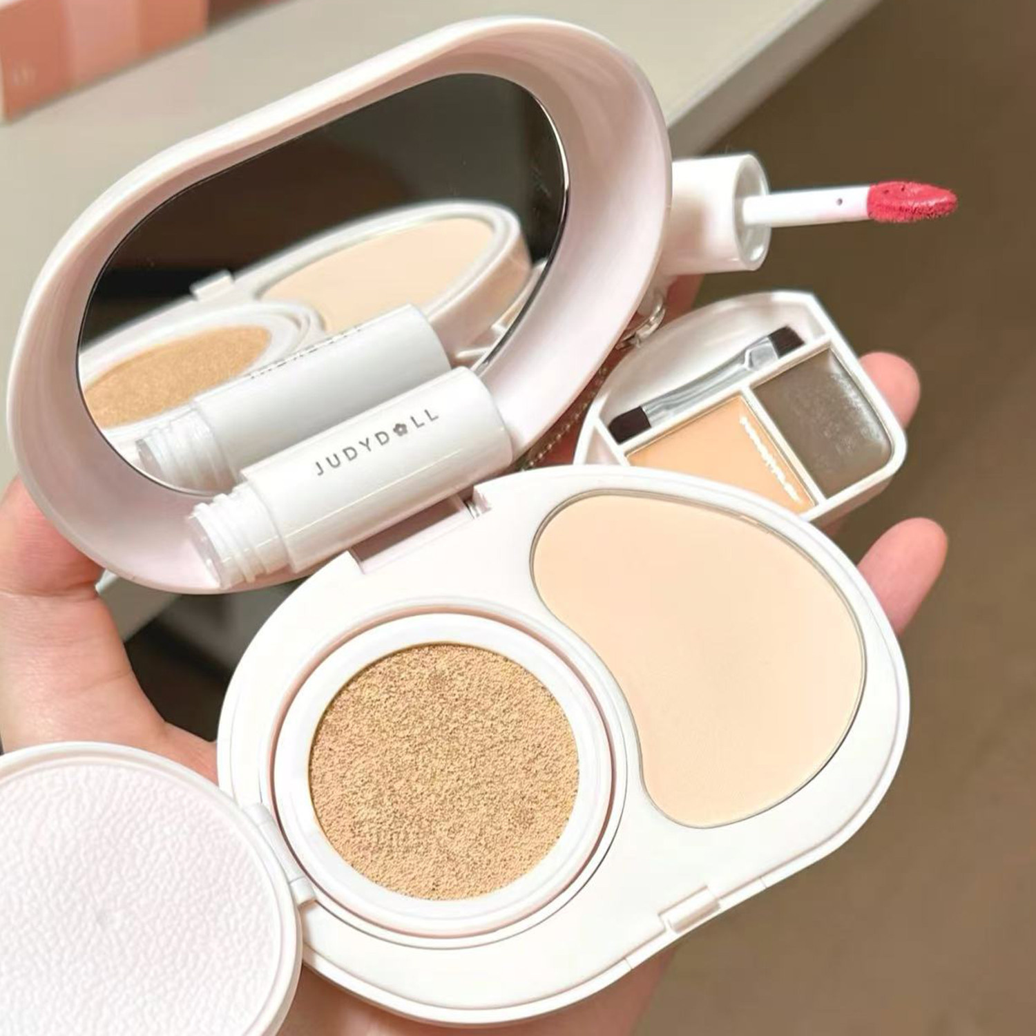 Judydoll橘朵小粉盒便携面部综合盘气垫粉饼遮瑕腮红口红眉膏新手,彩妆/香水/美妆工具,遮瑕,淘宝优惠券,粉丝福利购,淘宝优惠卷