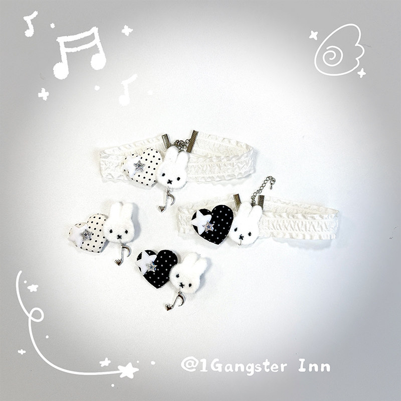1Gangster Inn原创米菲兔波点choker亚文化脖项圈高级感护颈配饰,饰品/流行首饰/时尚饰品新,发饰,淘宝优惠券,粉丝福利购,淘宝优惠卷