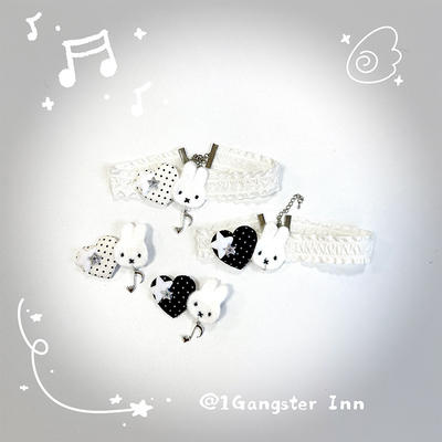 1Gangster Inn原创米菲兔波点choker亚文化脖项圈高级感护颈配饰