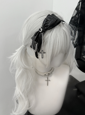 1Gangster Inn原创暗黑发箍Lolita蝴蝶结头饰亚文化哥特小众发箍