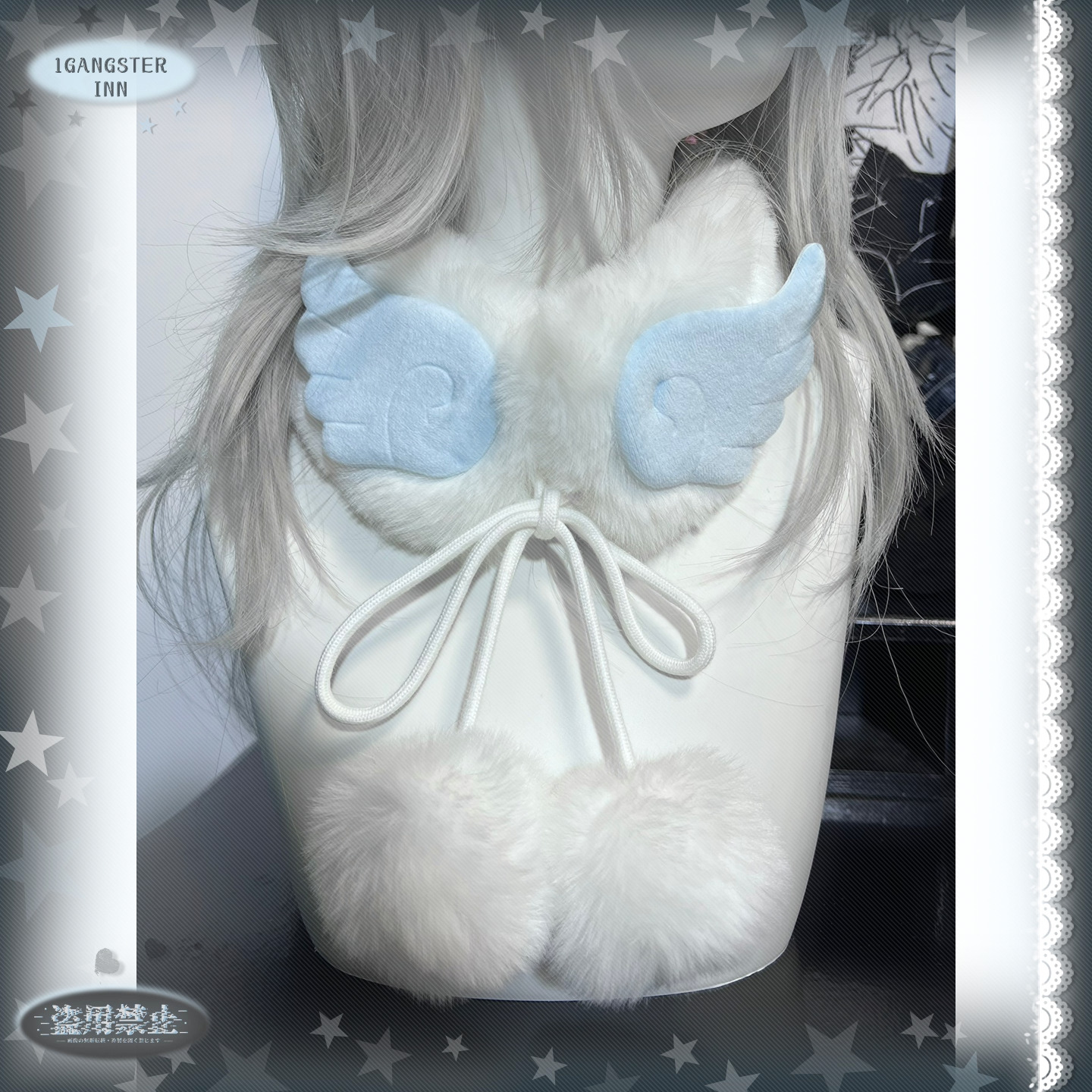 毛绒围脖冬季保暖围巾亚文化