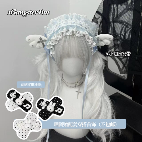 原创蝴蝶结翅膀水钻日系发饰