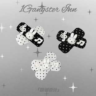 1Gangster Inn原创波点头夹米菲兔小众发夹发卡侧边夹刘海夹发饰