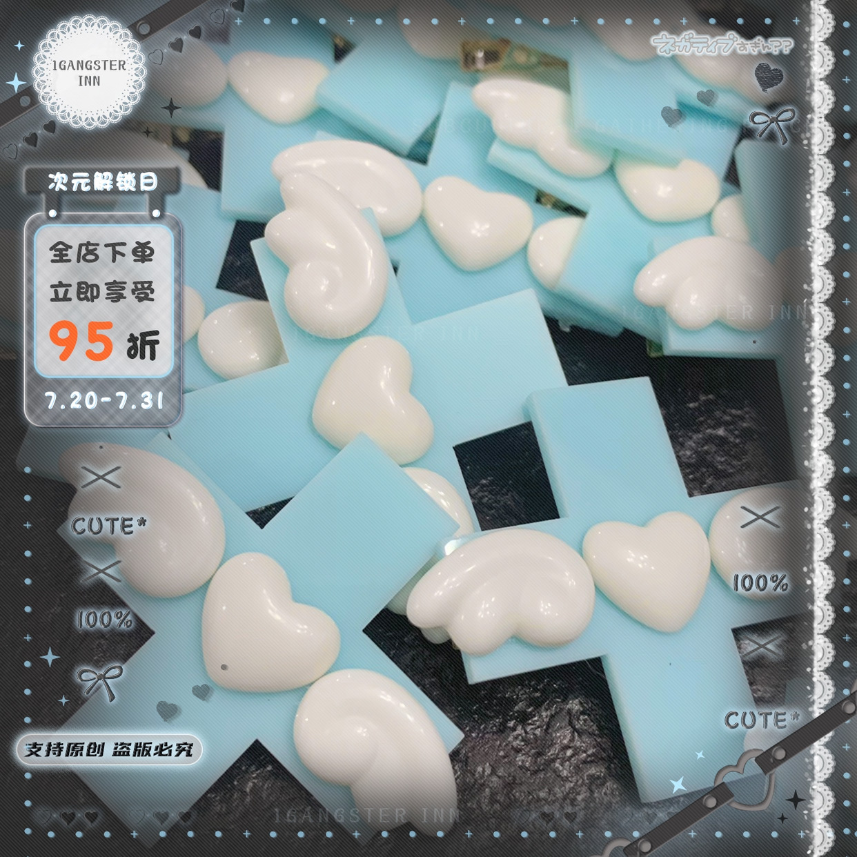 原创十字架翅膀发夹发饰