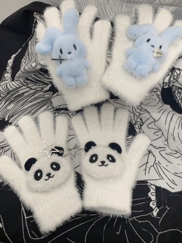 原创熊猫可爱兔兔手套