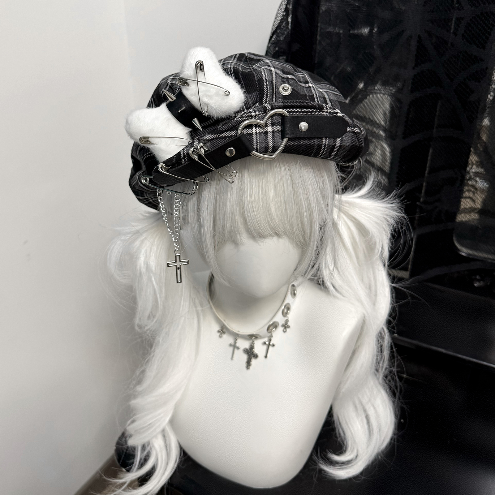 原创亚文化金属贝雷帽画家云朵帽