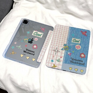 西太后牛仔布贴适用ipad11代air8/7/6/pro11平板保护套caseipad10代10.9英寸9/8/7代minni6/78.3防弯亚克力
