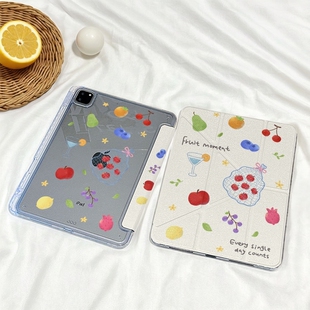 线条袋子水果适用ipad11代air8/7/6/pro11平板保护套caseipad10代10.9英寸9/8/7代minni6/78.3防弯亚克力