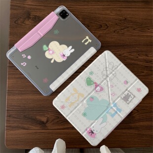 爱心米菲i适用苹果ipadair8新款11款A19代air11M4pro13保护air678保护壳套11寸ipadcase硬壳防弯10.9英寸