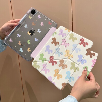 彩色小马适用苹果26款ipad12款A19代air11M4pro13保护air678保护壳套11寸轻薄硬壳防弯ipad case10.9英寸