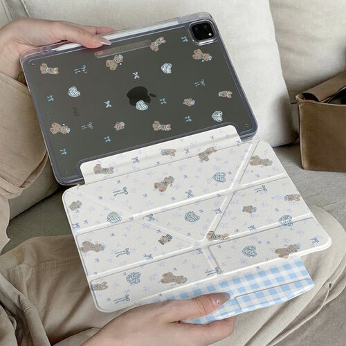 碎花熊兔适用于ipadair11pro11英寸air4/5/6/7/8pro1/2/3/4代12.9英寸minni4/5/6/7ipad10防弯case保护套
