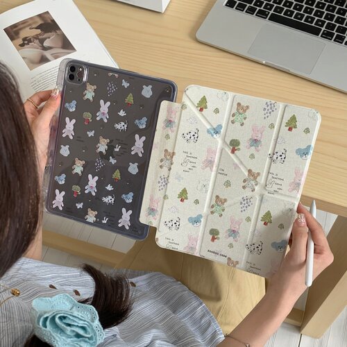 小兔小熊适用于三星Galaxy Tab S9 FE11英寸s7810系列11英寸PLUS 12.4英寸简约个性亚克力背板带笔槽i3折