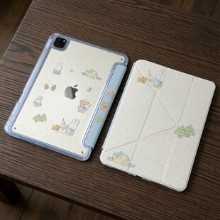 雪人米菲兔适用ipad11代air8/7/6/pro11平板保护套caseipad10代10.9英寸9/8/7代minni6/78.3防弯亚克力背板