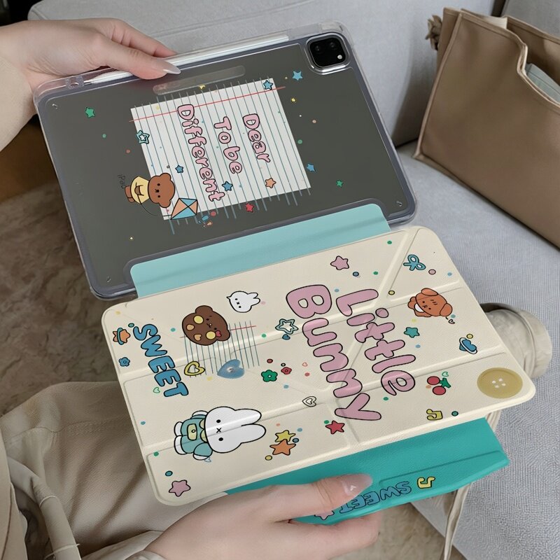 纽扣米菲适用于ipadair11pro11英寸air4/5/6/7/8pro1/2/3/4代12.9英寸minni4/5/6/7ipad10防弯case保护套 - 实物图