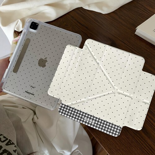 黑白格波点侧贴磁吸分离新款ipad11air8765pro保护壳12.9英寸13亚克力背板轻薄可爱卡通10.210代case保护套
