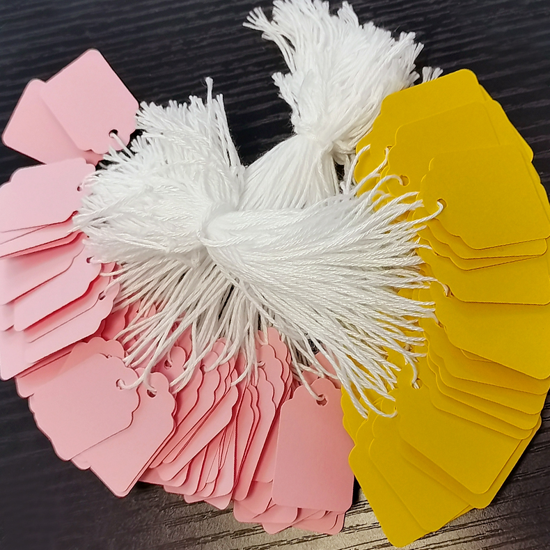 定制饰品标签可手写吊卡服饰吊牌彩卡印刷空白吊牌穿绳子颜色卡片