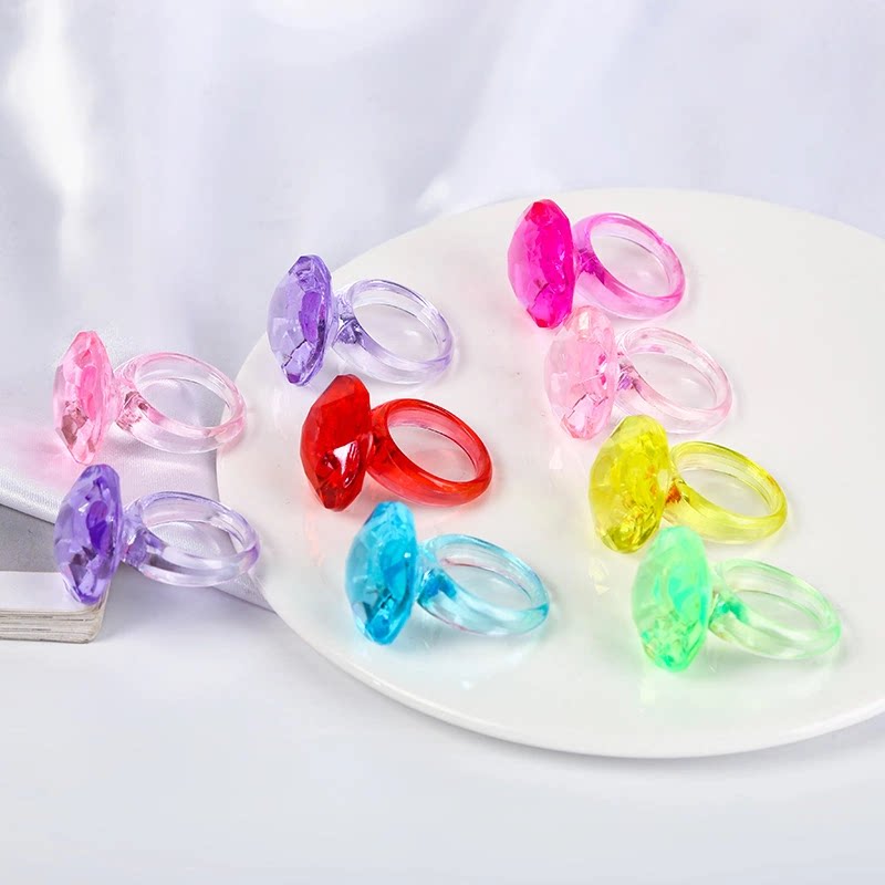 儿童塑料宝石戒指玩具过家家游戏奖励礼品挖糖机水晶寻宝考古道具