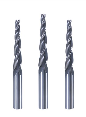 直柄3刃白钢锥形铣刀Hss高速钢扩展110L斜刀小头直径6mm1 2 3度