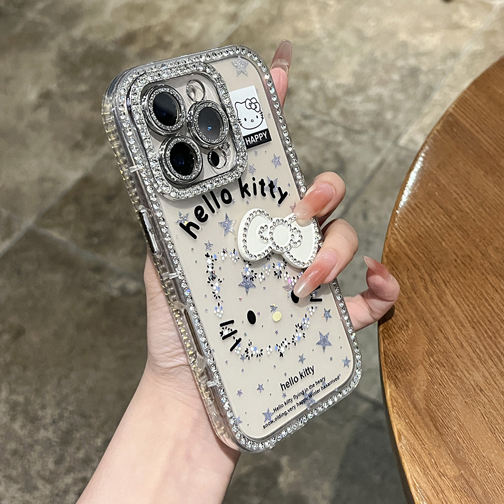 2025新款网红爆款双面闪钻渐变hellokitty适用于iPhone16ProMax手机壳17苹果15超好看14独特13新款12适合夏季