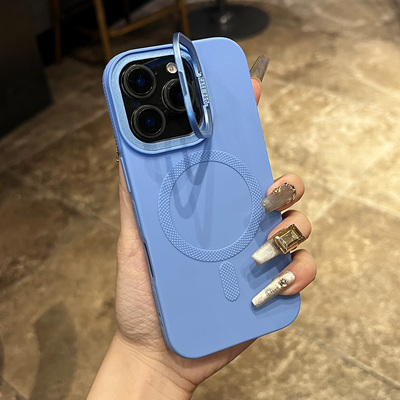 Magsafe磁吸肤感液态镜头支架适用于iPhone16p手机壳苹果15小众高级感14pro新款13全包防摔12pm硅胶手感超好