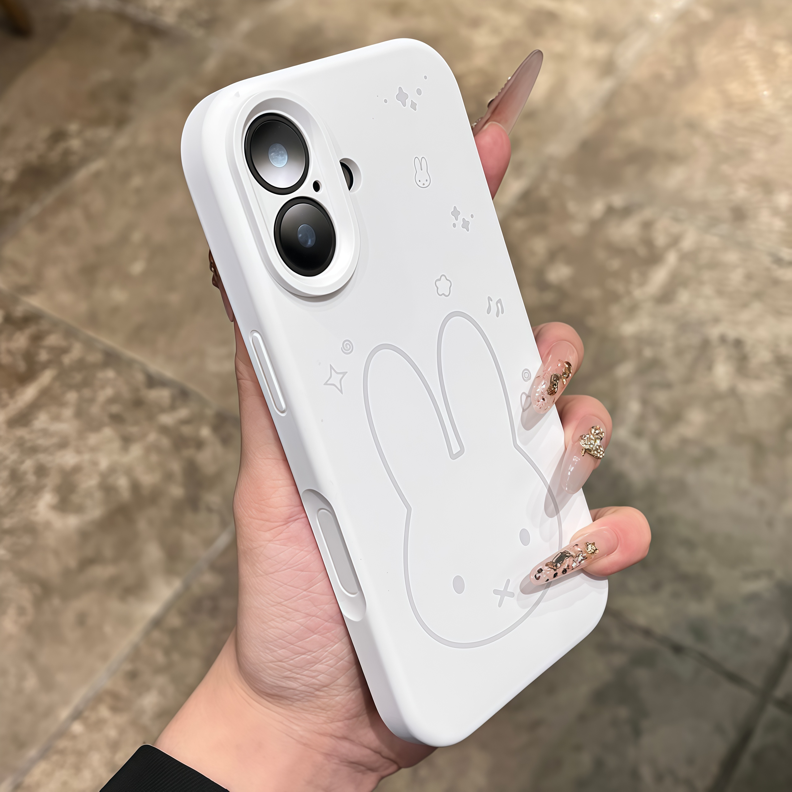 磨砂液态硅胶线条米菲适用苹果17