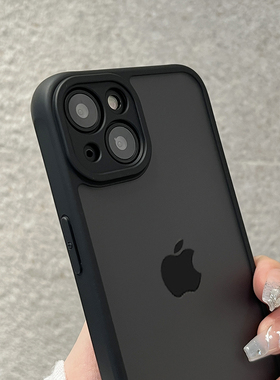 黑色磨砂适用苹果17新款手机壳iphone16promax小众高级感15简单14耐脏保护套全包防摔13男士pm的软12高端11外