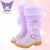 儿童新款 Maoergang 猫尔港女童库洛米公主靴冬季 加绒保暖雪地长靴