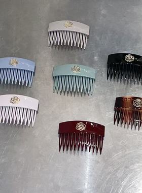 8.16韩国东大门baket发饰复古金色花朵气质发梳盘发插梳