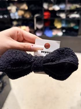 12.19韩国东大门nyunyu发饰摇粒绒蝴蝶结弹簧夹