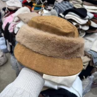 11.27韩国东大门the hat二号店秋冬毛毛麂皮鸭舌帽