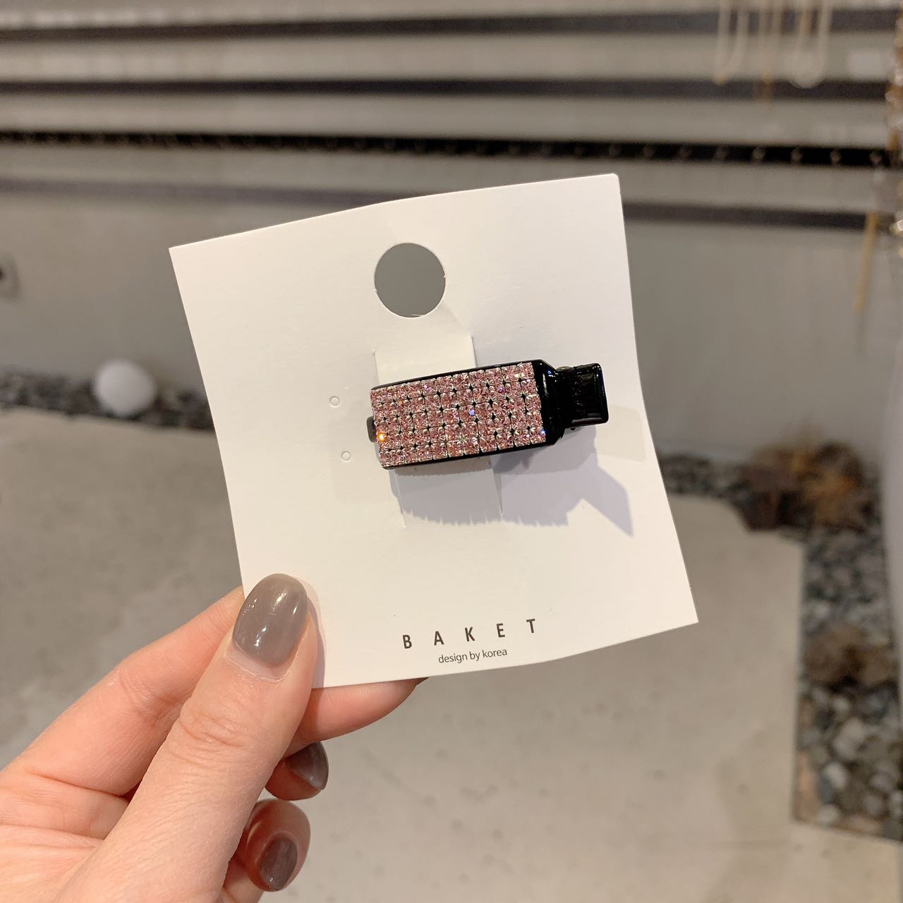 1.4直播韩国baket满钻水钻方形刘海夹鸭嘴夹小号