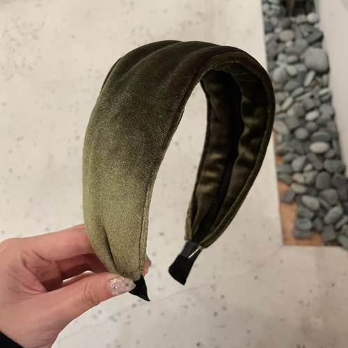 10.27韩国东大门baket发饰秋冬纯色丝绒质感宽边发箍