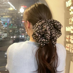 3.4韩国东大门baket发饰甜美碎花蝴蝶结发夹复古氛围感半扎发抓夹