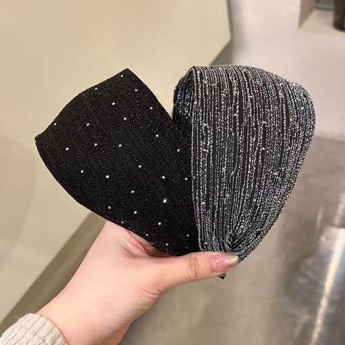 1.18韩国baket发饰细闪光泽水钻超宽发箍发带头箍