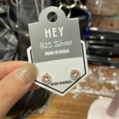 2.19直播韩国hey玫瑰金色笑脸耳钉耳饰925纯银