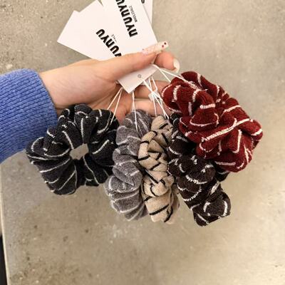 12.26韩国东大门nyunyu毛巾发圈条纹大肠发圈