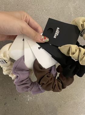 9.19韩国nyunyu发饰简约条绒字母小肠发圈