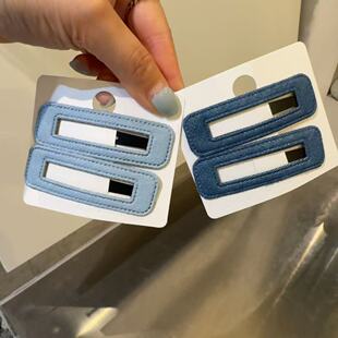 3.15韩国东大门baket发饰简约方形发夹牛仔波点BB夹刘海夹