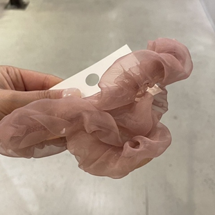 3.16韩国直播baket发饰简约褶皱网纱抓夹