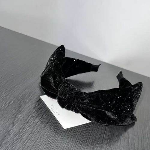 10.11韩国东大门baket发饰满天星丝绒蝴蝶结发箍